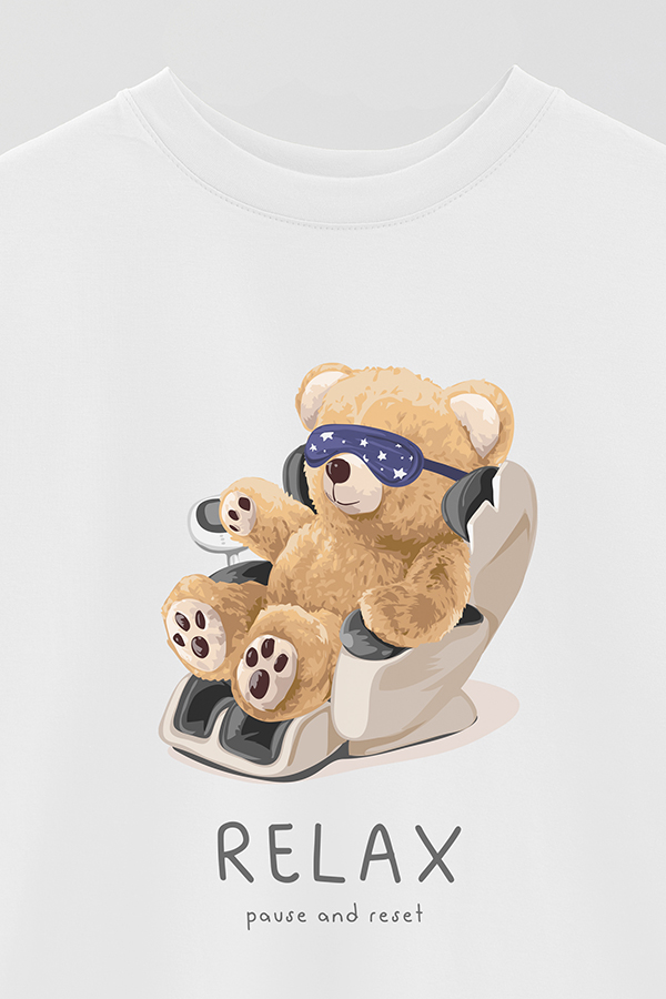 REMERA OVER ESTAMPADA UNISEX TEDDY RELAX