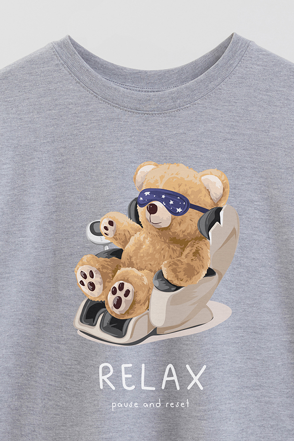 REMERA OVER ESTAMPADA UNISEX TEDDY RELAX