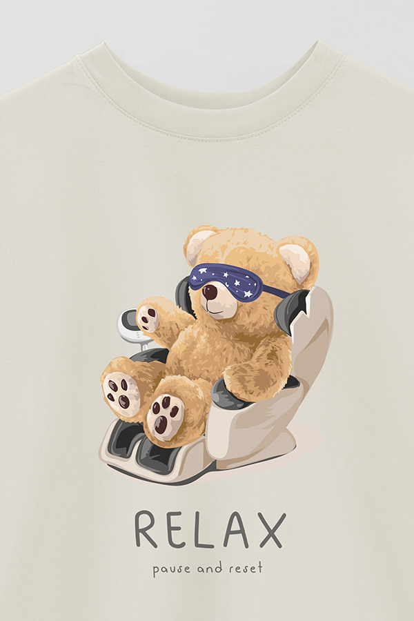 REMERA OVER ESTAMPADA UNISEX TEDDY RELAX