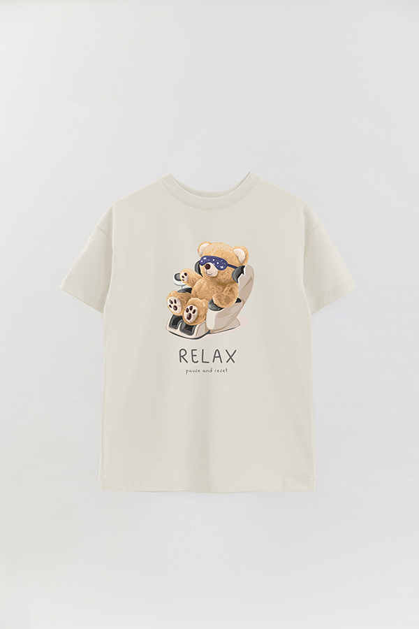 REMERA OVER ESTAMPADA UNISEX TEDDY RELAX