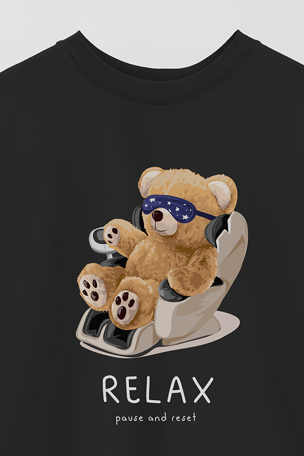 REMERA OVER ESTAMPADA UNISEX TEDDY RELAX
