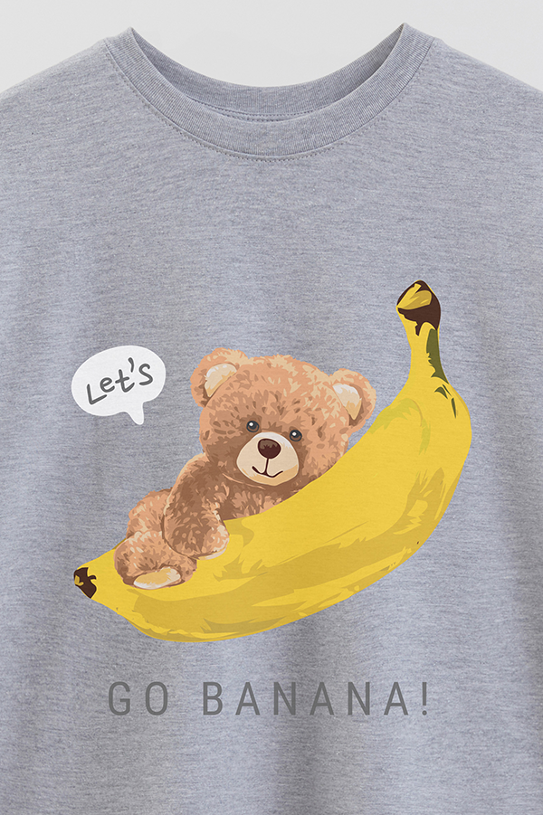 REMERA OVER ESTAMPADA UNISEX TEDDY GO BANANA