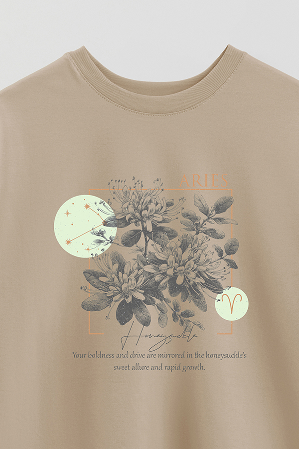 REMERA OVER ESTAMPADA ZODIAC ARIES