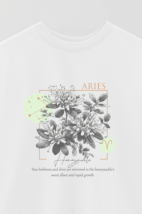 REMERA OVER ESTAMPADA ZODIAC ARIES