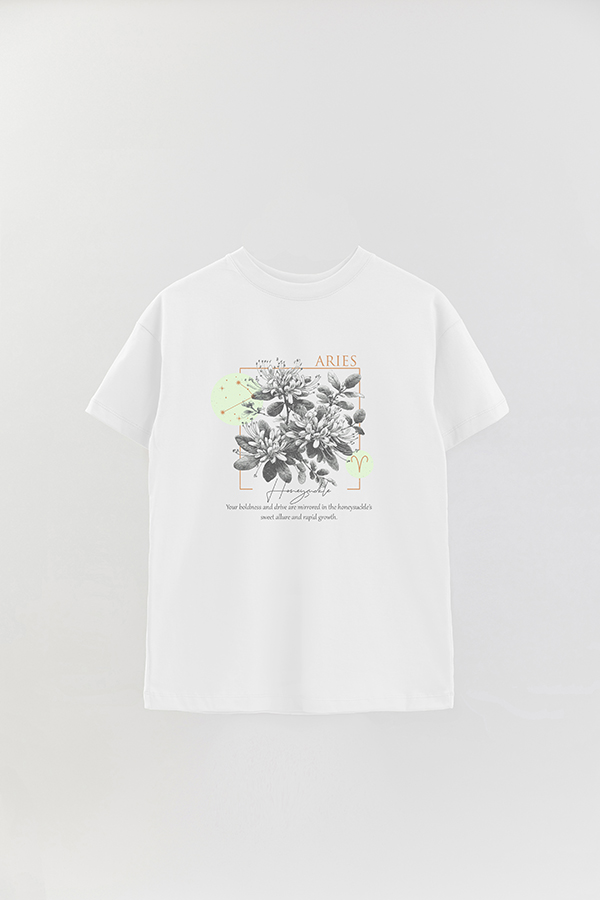 REMERA OVER ESTAMPADA ZODIAC ARIES
