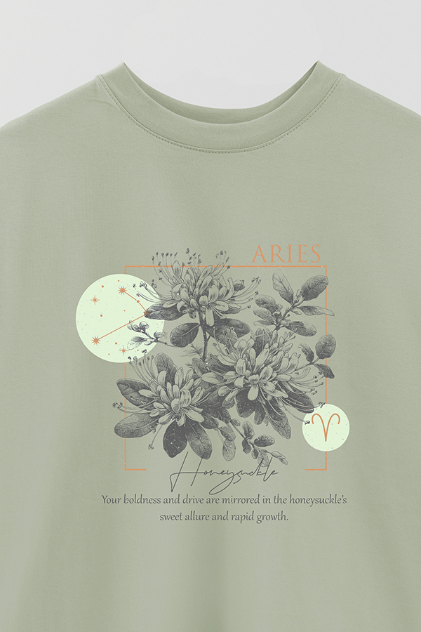 REMERA OVER ESTAMPADA ZODIAC ARIES
