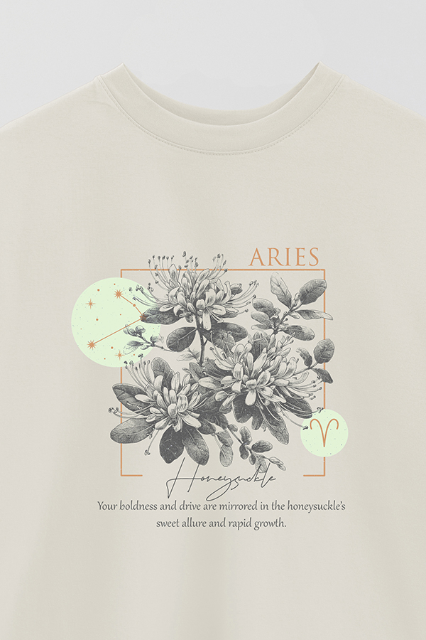 REMERA OVER ESTAMPADA ZODIAC ARIES