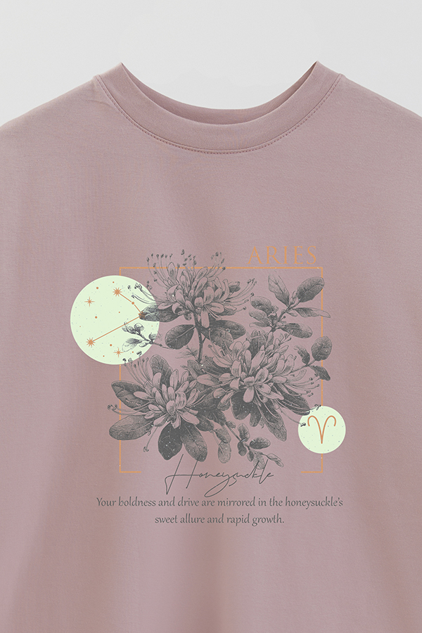 REMERA OVER ESTAMPADA ZODIAC ARIES