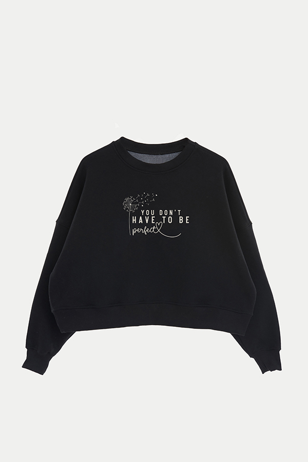 BUZO CROP FRISA ESTAMPADO MINIMAL LOVE PERFECT