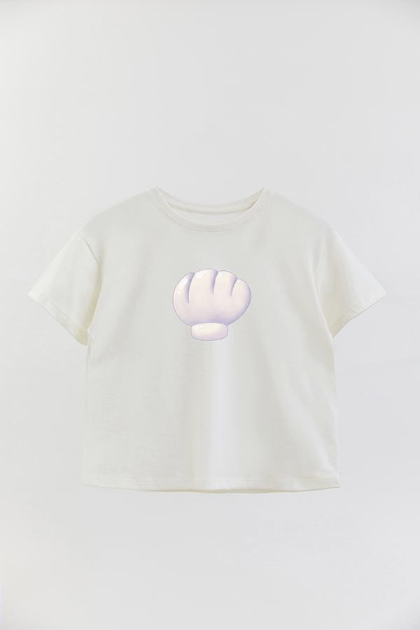 REMERA GIRL OVER SUMMER CAT OYSTER
