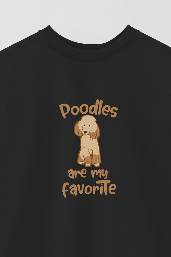 REMERA OVER ESTAMPADA DOG POODLES ARE MY FAVORITE