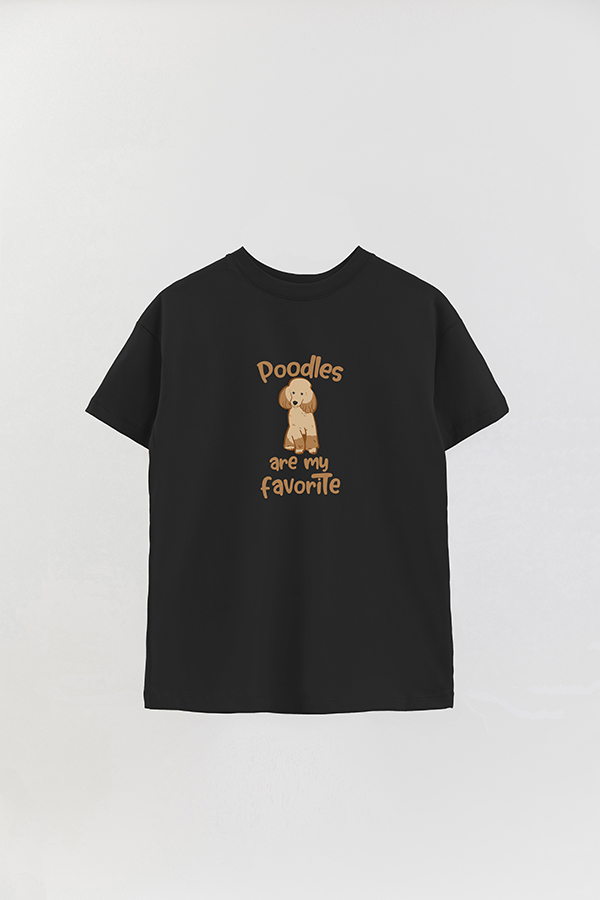 REMERA OVER ESTAMPADA DOG POODLES ARE MY FAVORITE