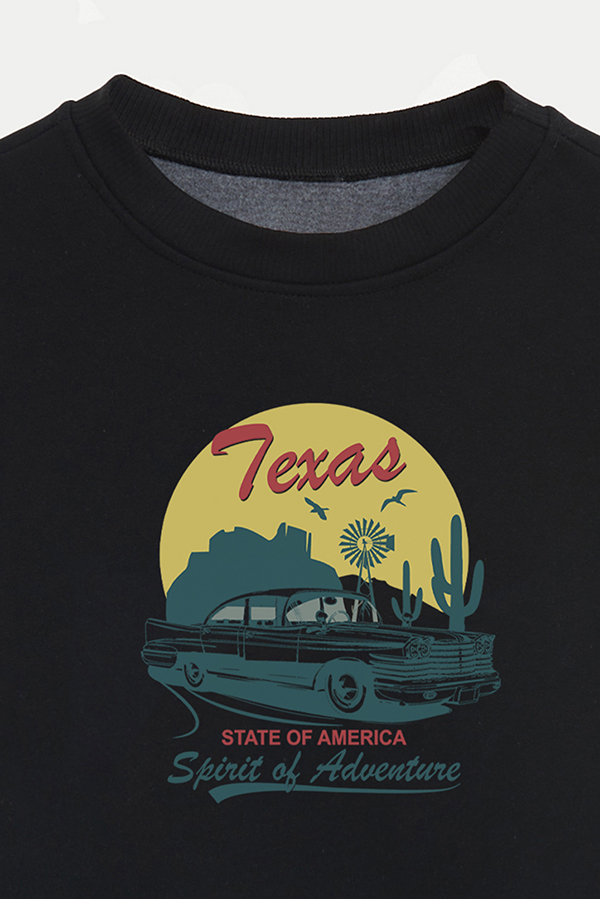 BUZO CROP ESTAMPADO TEXAN SPIRIT OF THE ADVENTURE