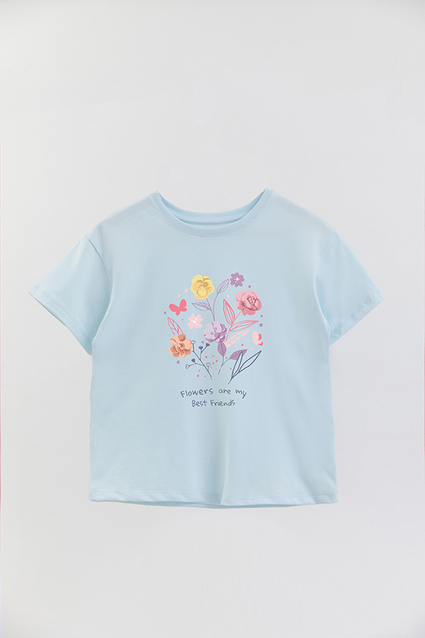 REMERA GIRL OVER FLOWERS ARE MY BEST FRIENDS