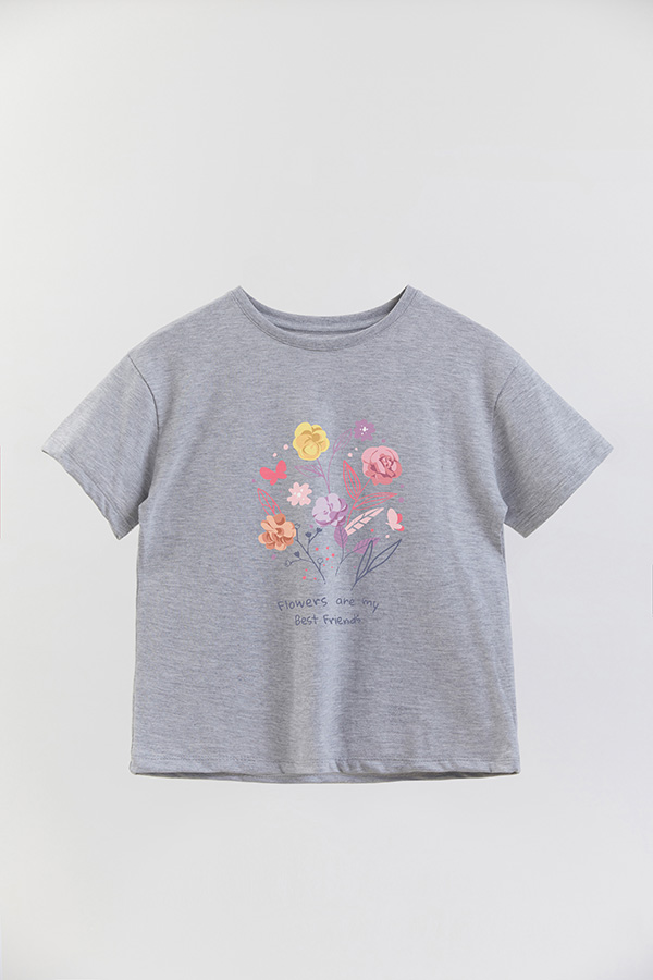REMERA GIRL OVER FLOWERS ARE MY BEST FRIENDS
