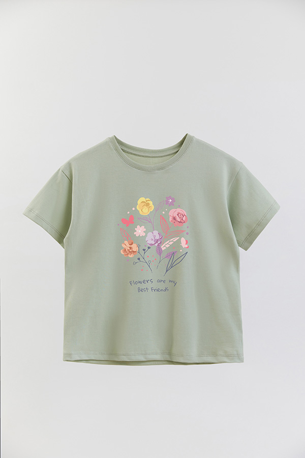 REMERA GIRL OVER FLOWERS ARE MY BEST FRIENDS