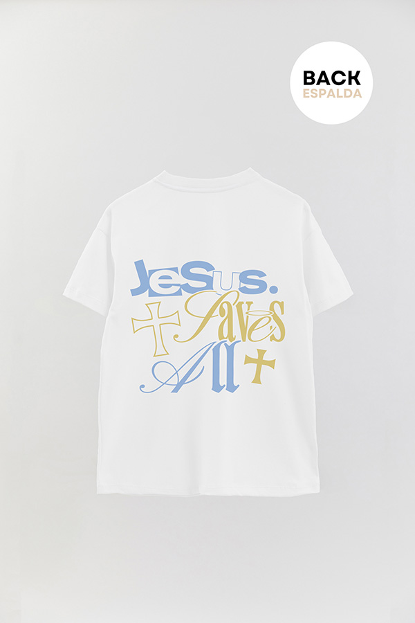 REMERA OVER ESTAMPADA UNISEX ESPALDA SAVES