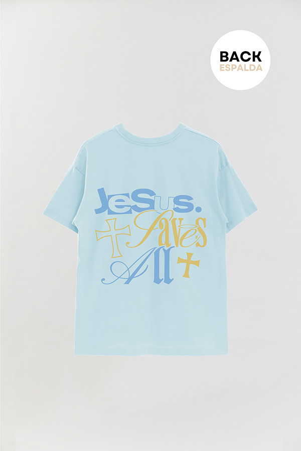 REMERA OVER ESTAMPADA UNISEX ESPALDA SAVES