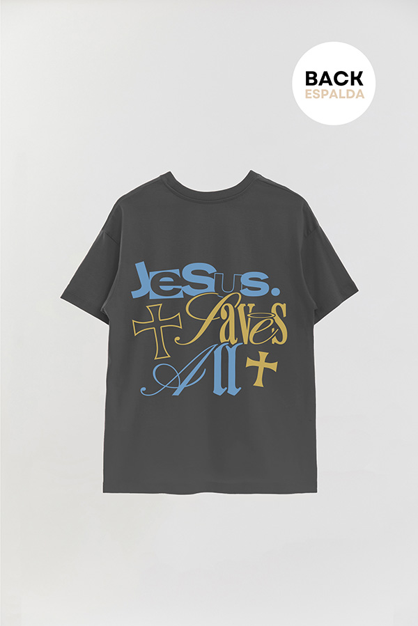 REMERA OVER ESTAMPADA UNISEX ESPALDA SAVES