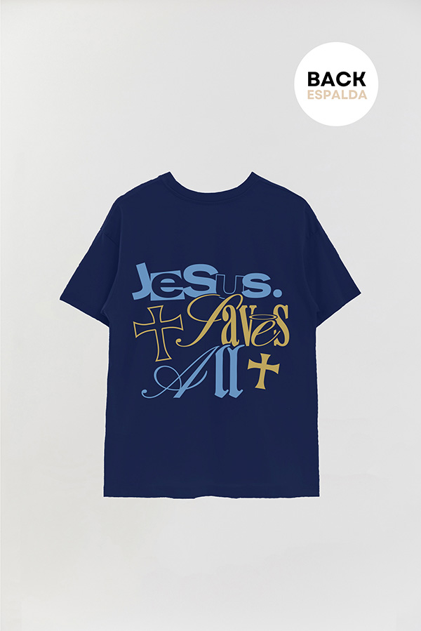 REMERA OVER ESTAMPADA UNISEX ESPALDA SAVES