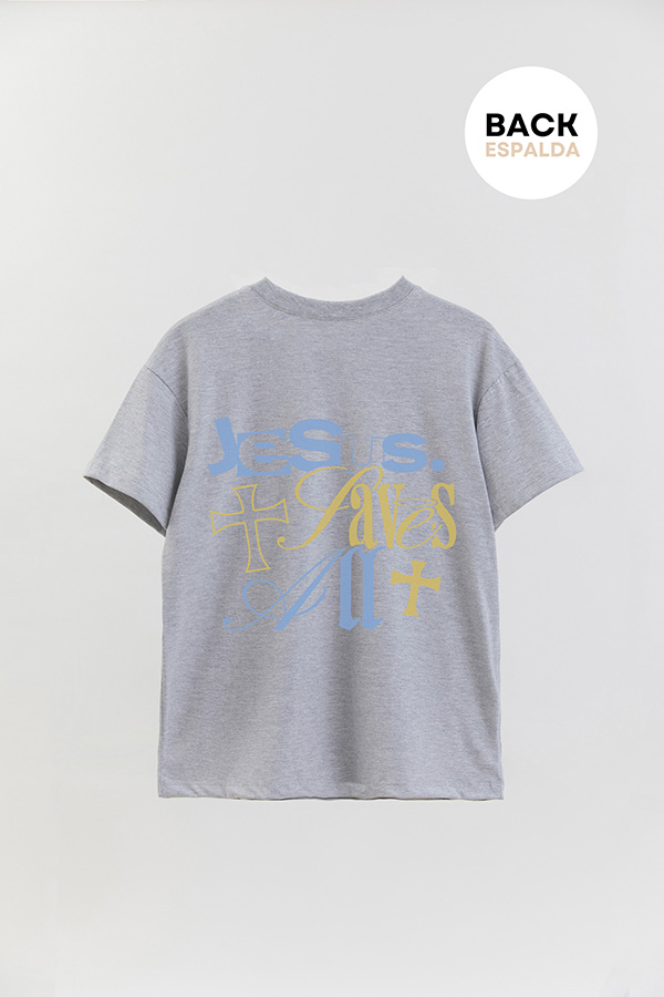 REMERA OVER ESTAMPADA UNISEX ESPALDA SAVES