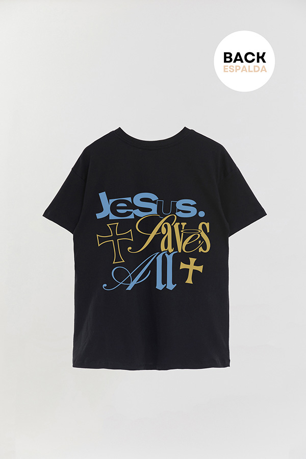 REMERA OVER ESTAMPADA UNISEX ESPALDA SAVES