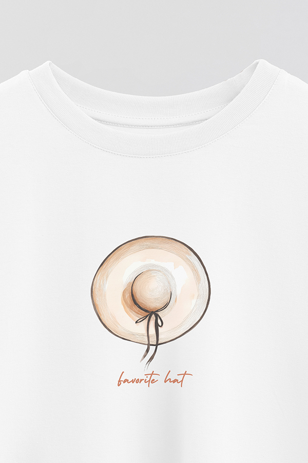 REMERA CROP ESTAMPADA COASTAL FAVORITE HAT