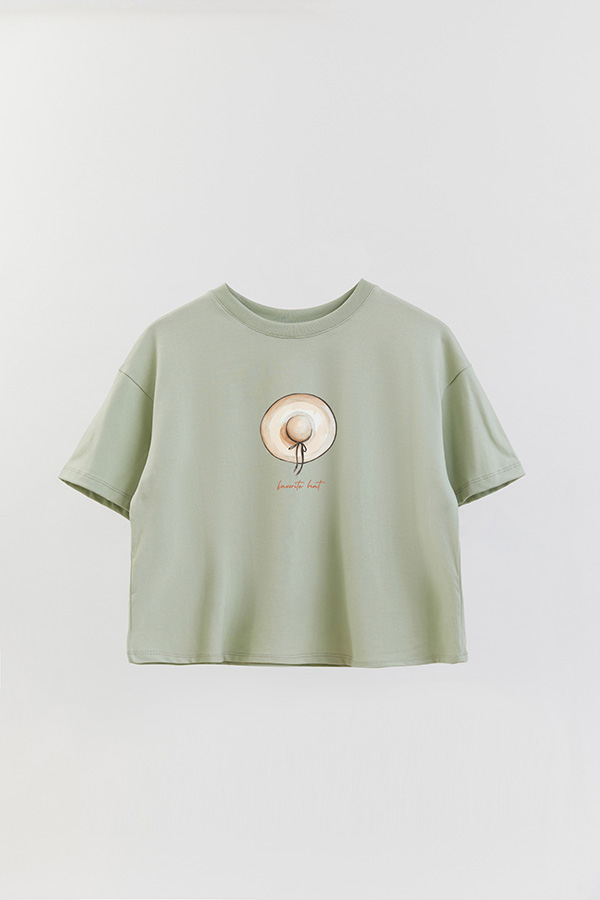 REMERA CROP ESTAMPADA COASTAL FAVORITE HAT