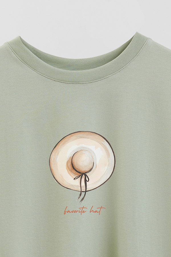 REMERA CROP ESTAMPADA COASTAL FAVORITE HAT