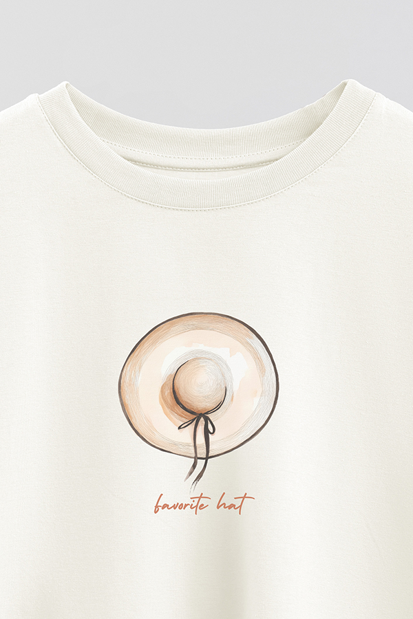 REMERA CROP ESTAMPADA COASTAL FAVORITE HAT