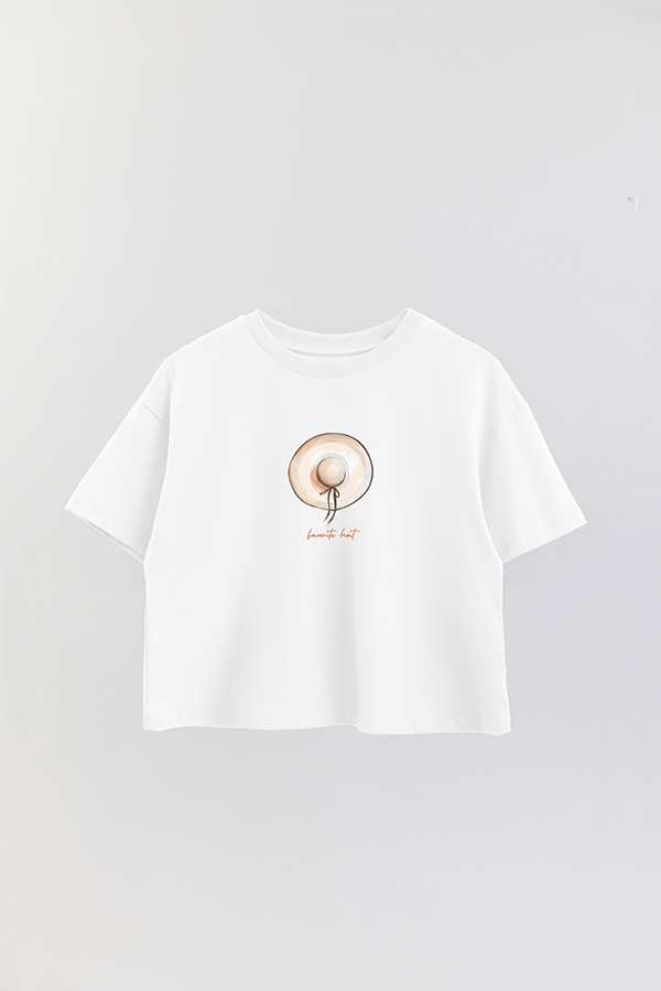 REMERA CROP ESTAMPADA COASTAL FAVORITE HAT