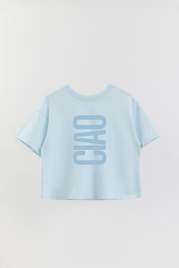 REMERA CROP ESTAMPADA ITALY CIAO