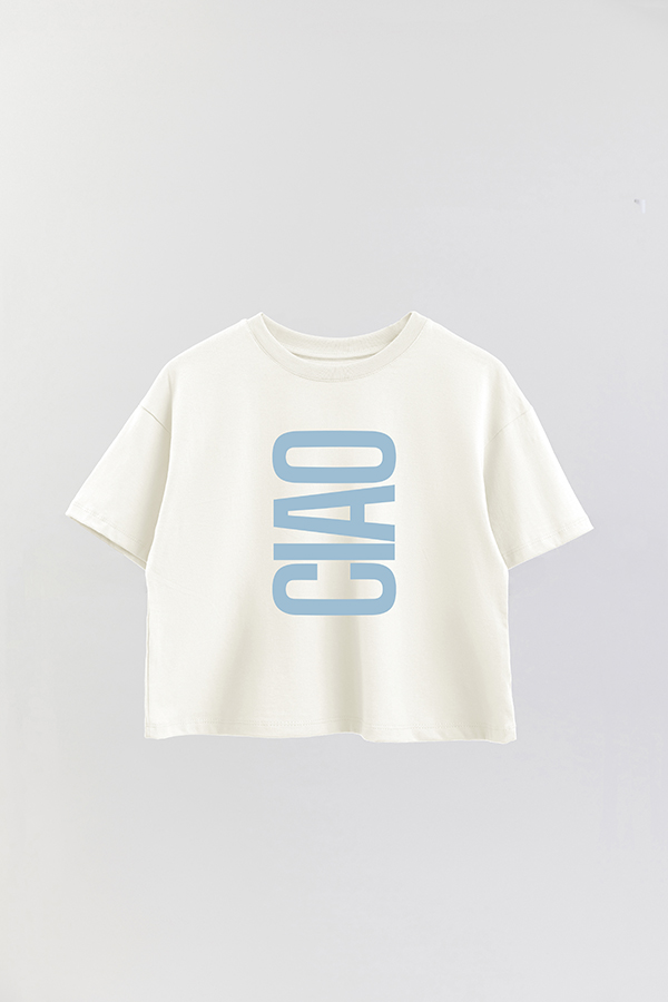 REMERA CROP ESTAMPADA ITALY CIAO