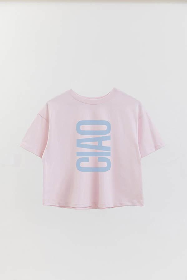 REMERA CROP ESTAMPADA ITALY CIAO