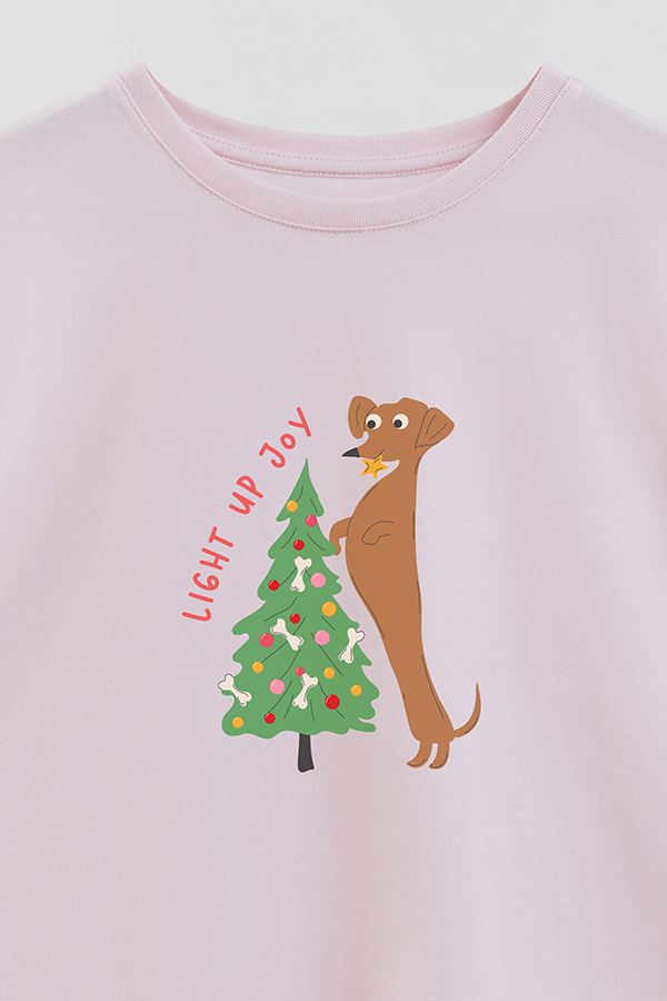 REMERA GIRL OVER DG LIGHT UP JOY