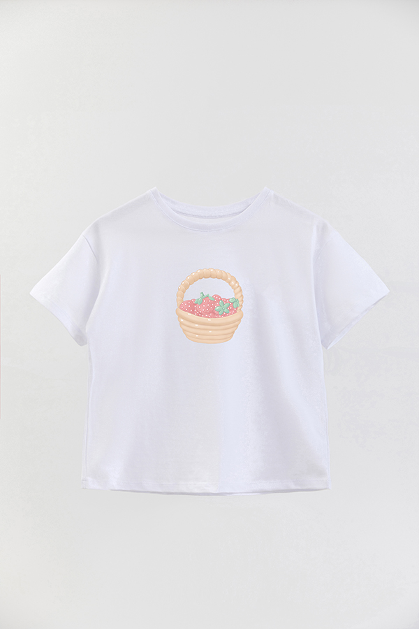 REMERA GIRL OVER HARVEST CAT BASKET