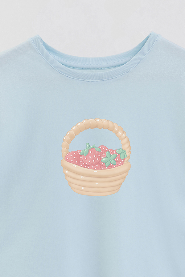 REMERA GIRL OVER HARVEST CAT BASKET