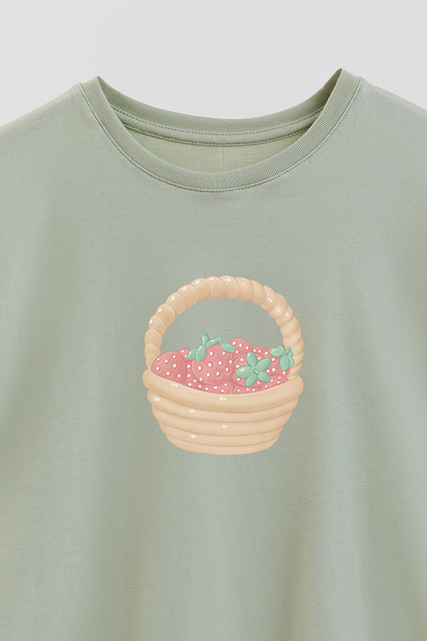 REMERA GIRL OVER HARVEST CAT BASKET