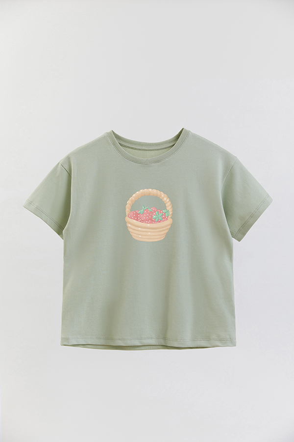 REMERA GIRL OVER HARVEST CAT BASKET
