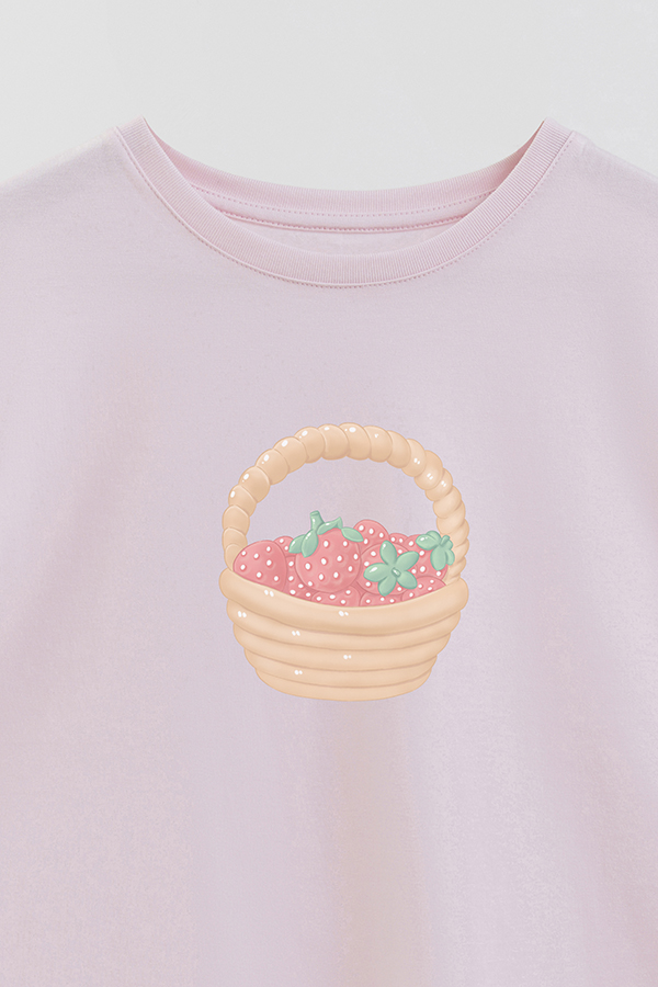 REMERA GIRL OVER HARVEST CAT BASKET
