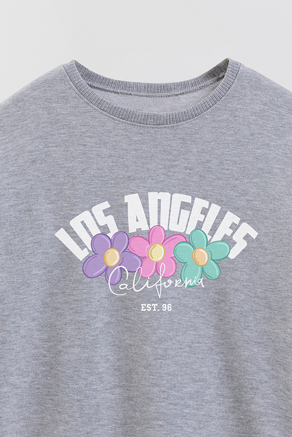 BUZO CREWNECK RUSTICO VARSITY GIRL LOS ANGELES