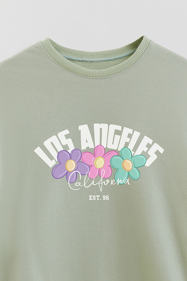 BUZO CREWNECK RUSTICO VARSITY GIRL LOS ANGELES