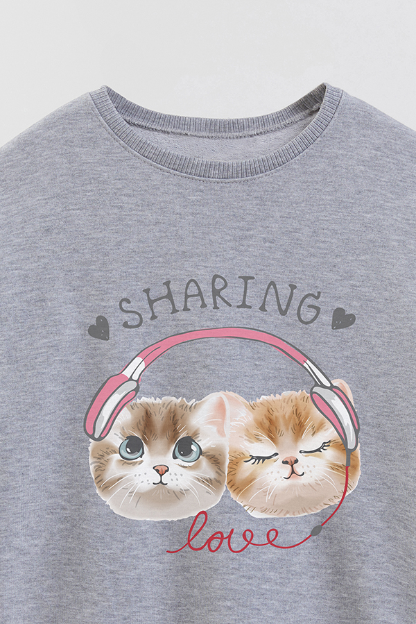 BUZO CREWNECK RUSTICO KITTY DREAMS SHARING