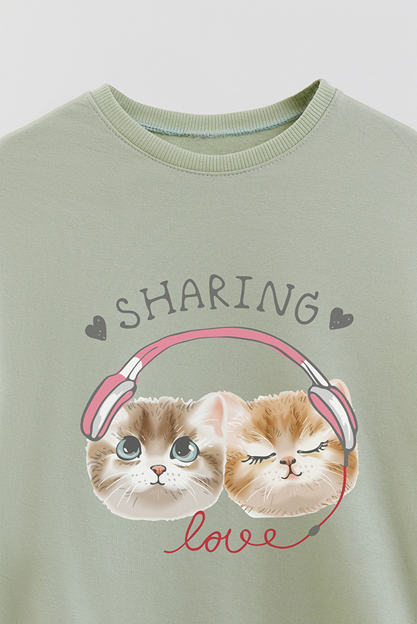 BUZO CREWNECK RUSTICO KITTY DREAMS SHARING