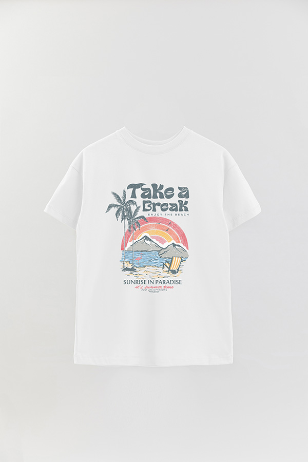 REMERA OVER ESTAMPADA TAKE A BREAK