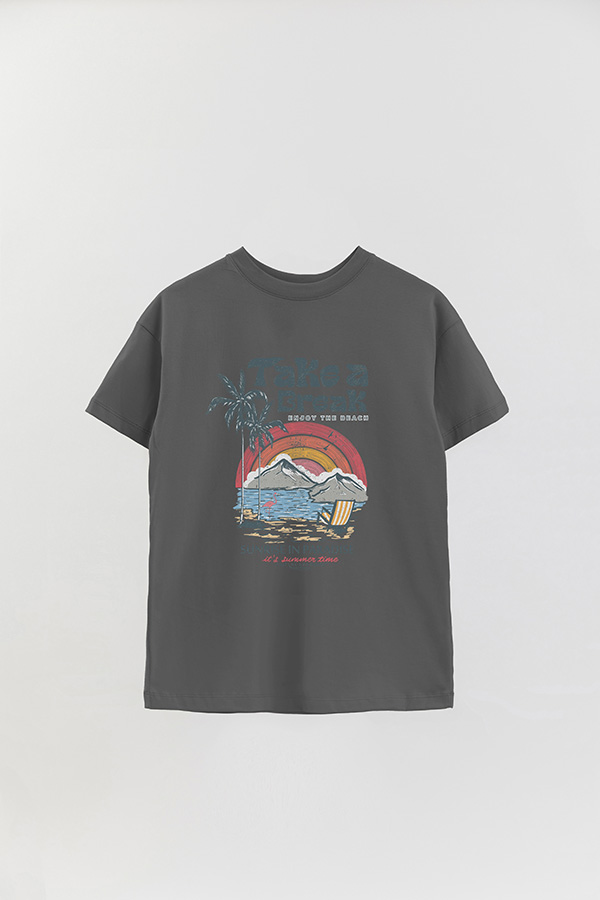 REMERA OVER ESTAMPADA TAKE A BREAK