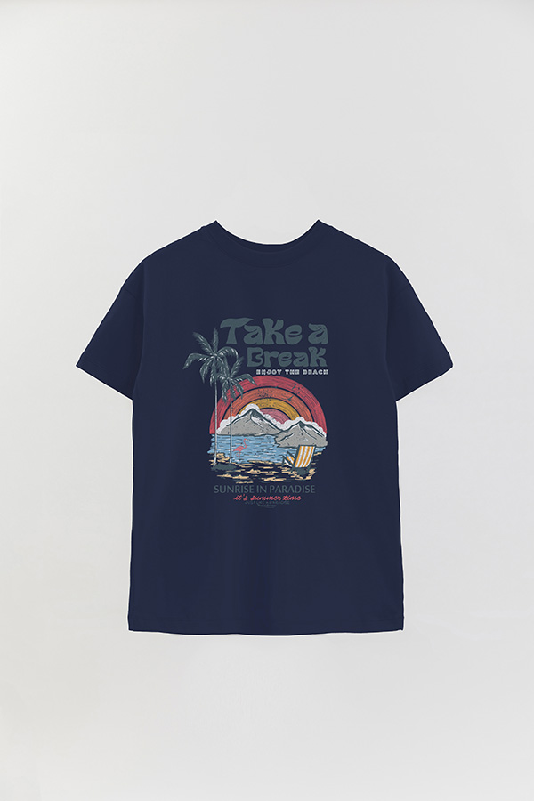 REMERA OVER ESTAMPADA TAKE A BREAK