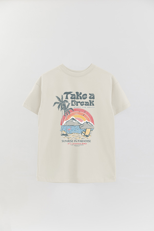 REMERA OVER ESTAMPADA TAKE A BREAK