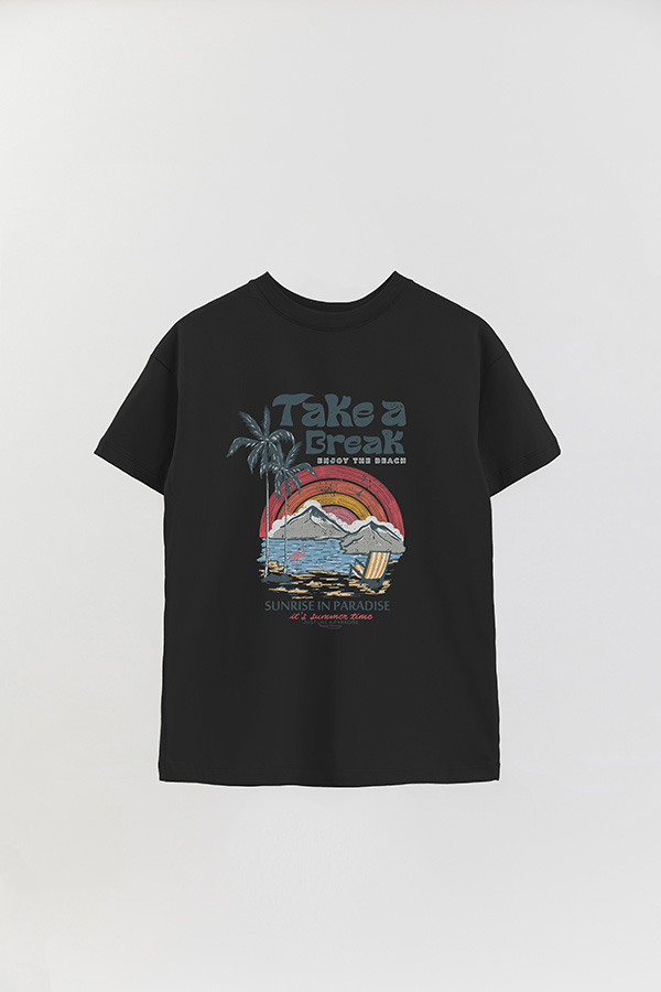 REMERA OVER ESTAMPADA TAKE A BREAK