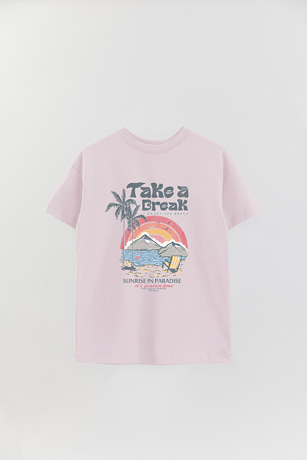REMERA OVER ESTAMPADA TAKE A BREAK
